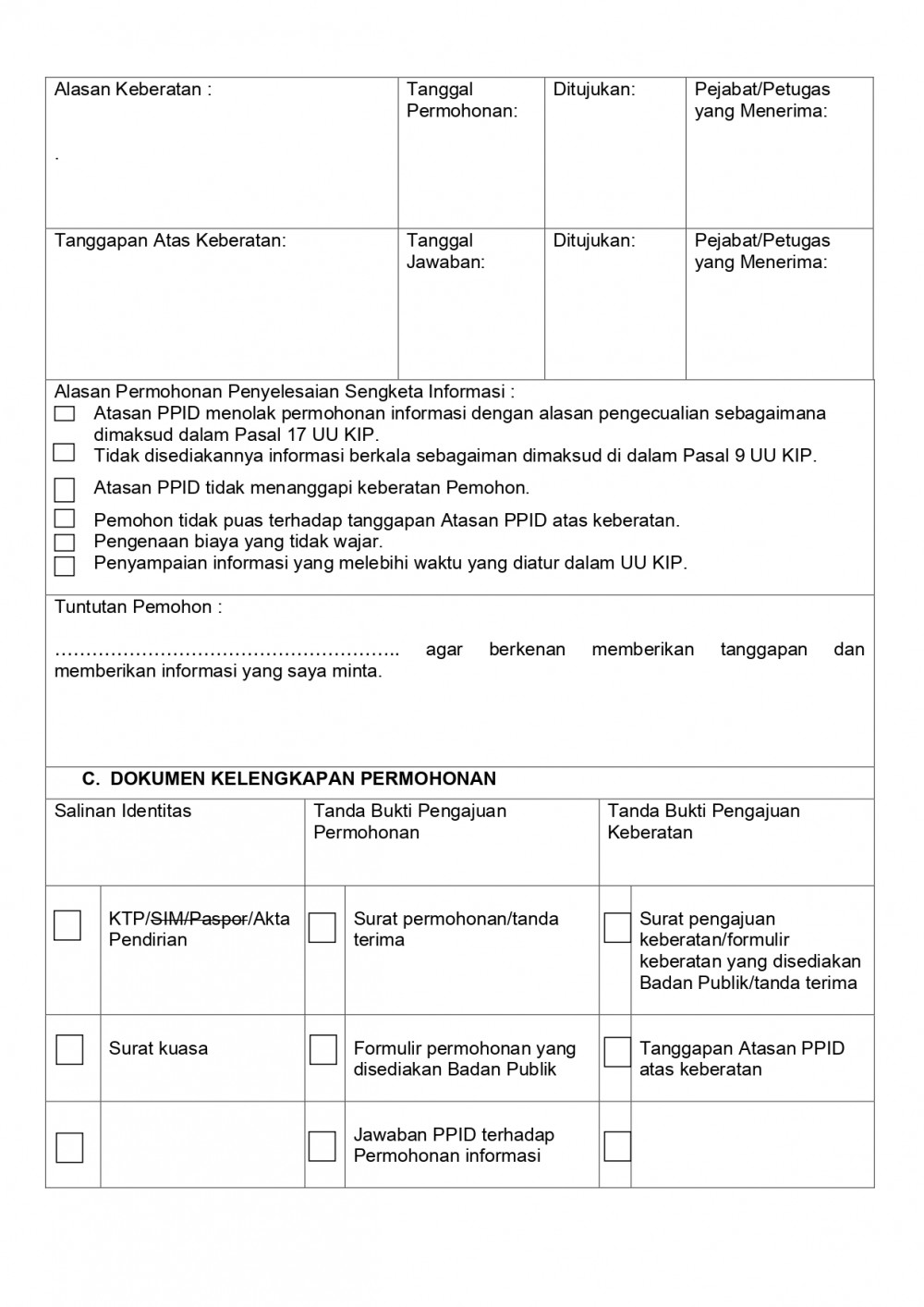 E-PPID - Mekanisme Penyelesaian Sengketa